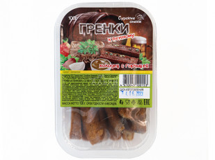 Снеки к пиву: Сурские гренки Холодец с горчицей (100 гр)